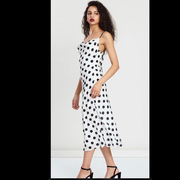 hansen gretel milena silk dress black spot M New - Picture 7 of 8